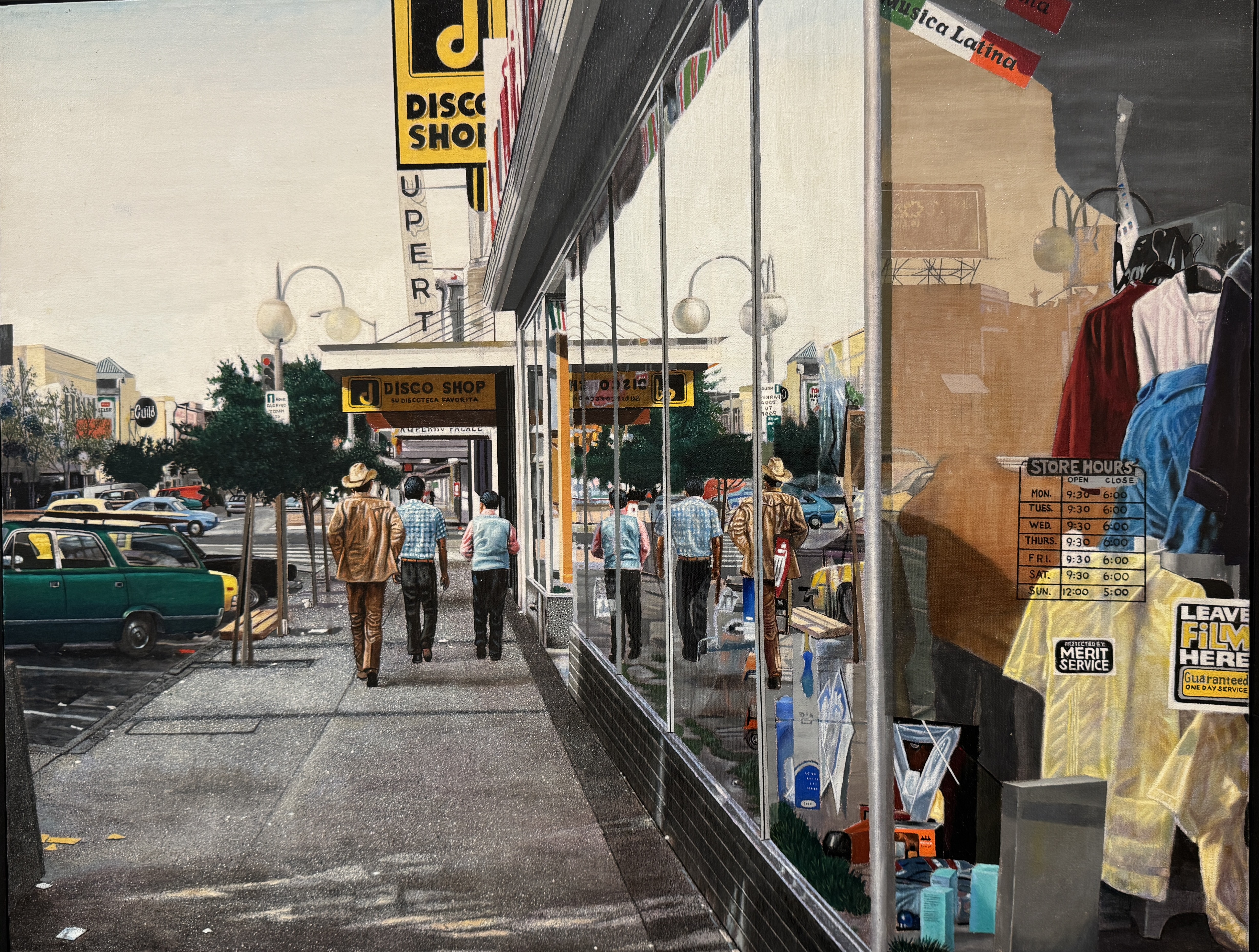 A street scene by Emigdio Vasquez displays his signature realistic...