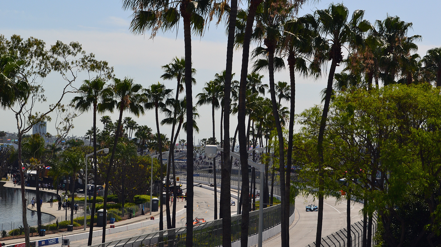 The frontstretch at the Acura Grand Prix of Long Beach.