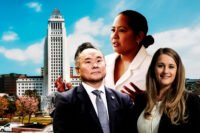 LA City Council Members Ysabel Jurado, John Lee and Imelda Padilla and LA City Hall