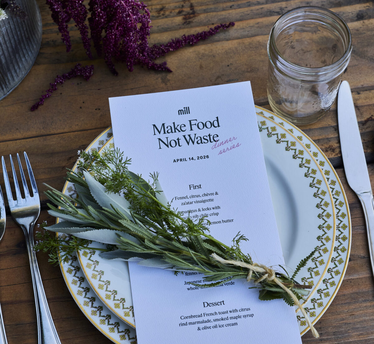 Make Food Not Waste Dinner table setting