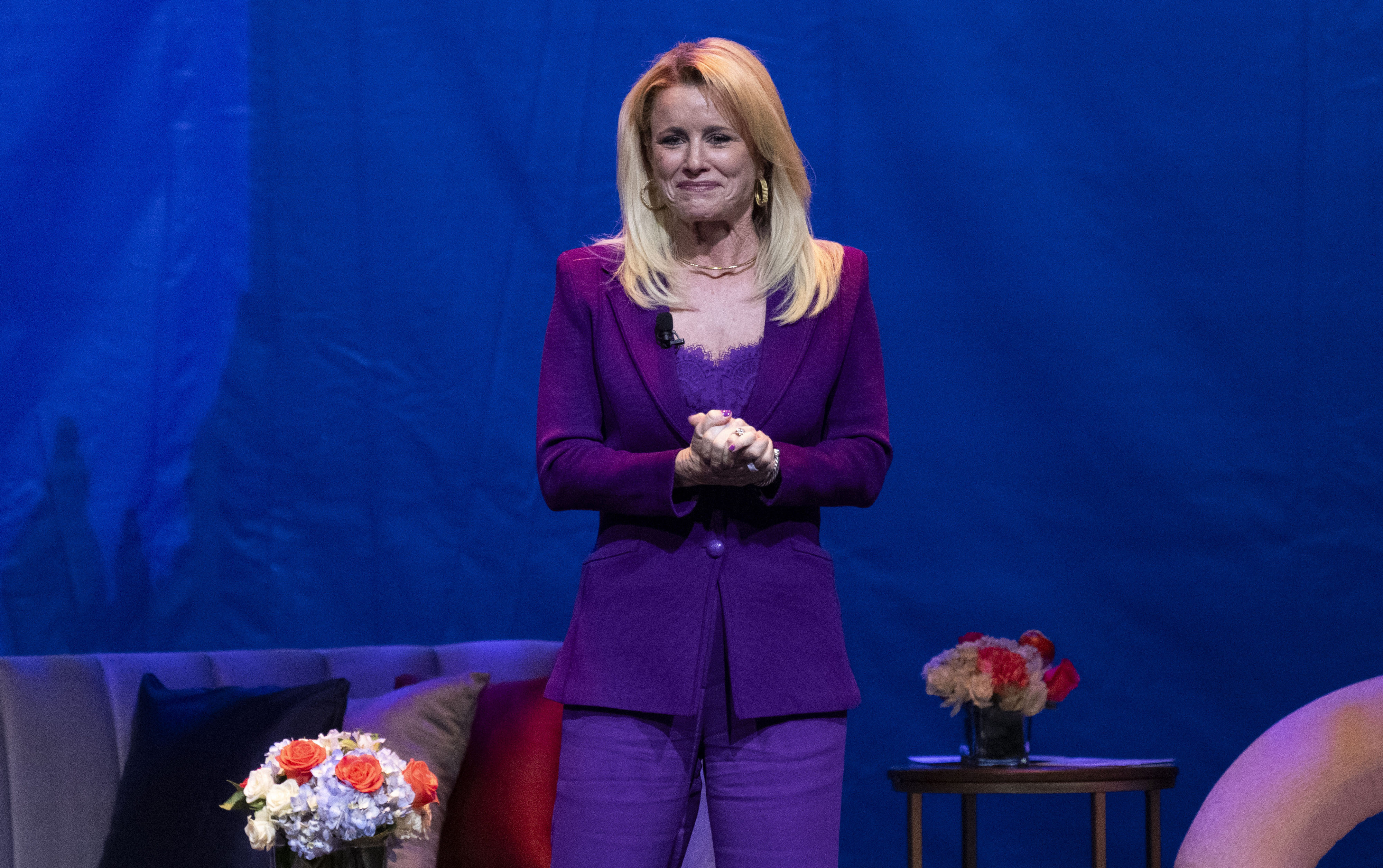 Anaheim Mayor Ashleigh Aitken addresses the audience during the State...