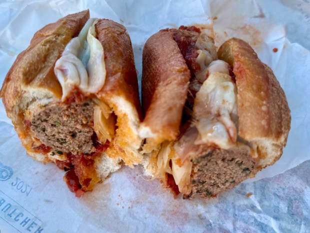 Mario's Butcher Shop uses meatballs made of pork and beef, as well as San Marzano tomatoes in the sauce. (Photo by Brock Keeling, Orange County Register/SCNG)