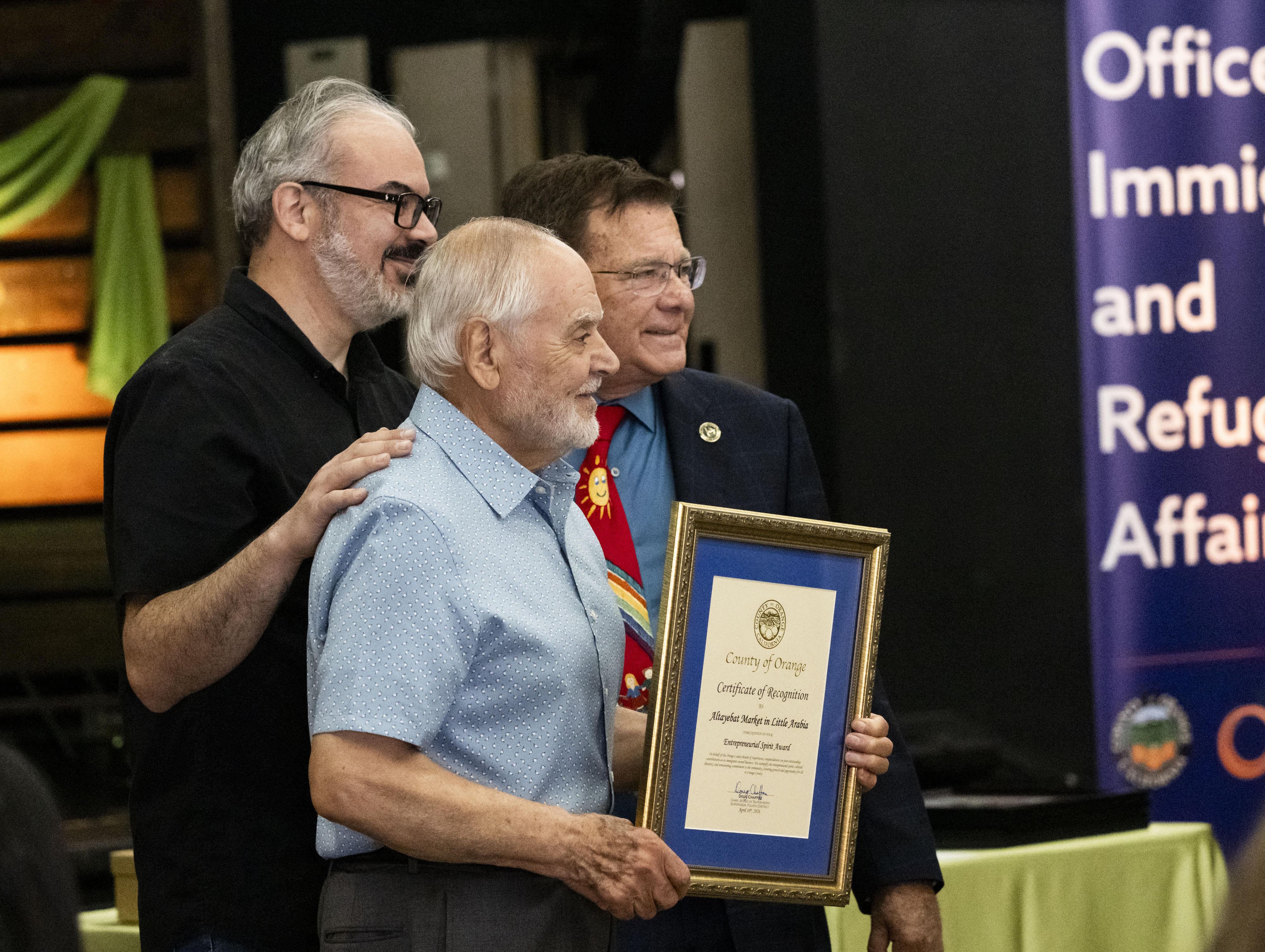 Mohamed Khouraki and his son OâSama Khouraki accept an Entrepreneurial...