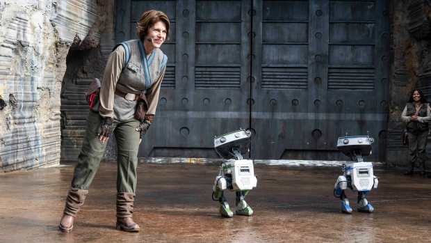A droid trainer introduces the new droid BDX during Star Wars Season of the Force at Disneyland in Anaheim, CA on Friday, April 5, 2024. (Photo by Paul Bersebach, Orange County Register/SCNG)