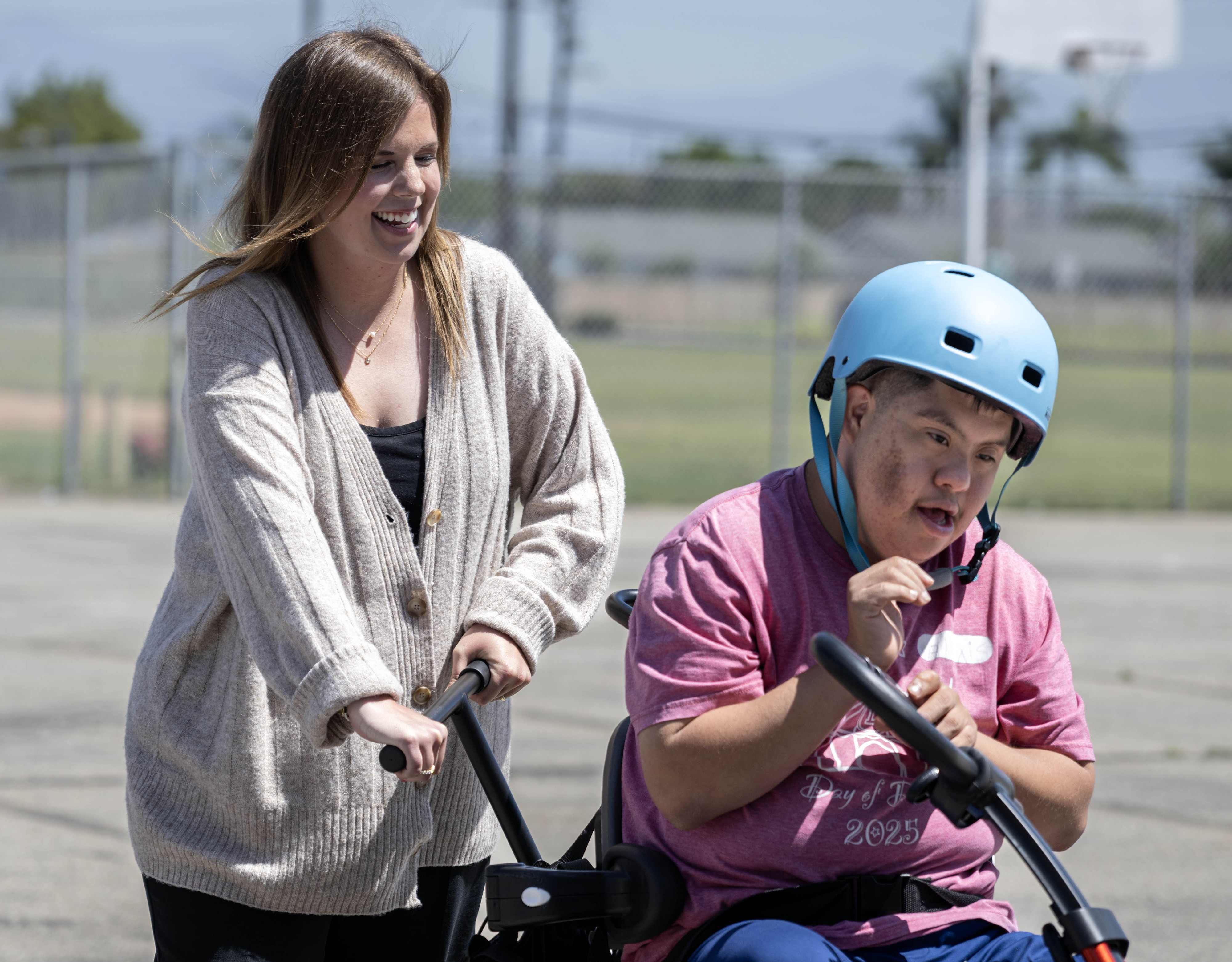 Kathryn Cerasuolo, an adaptive PE teacher at Hope School in...
