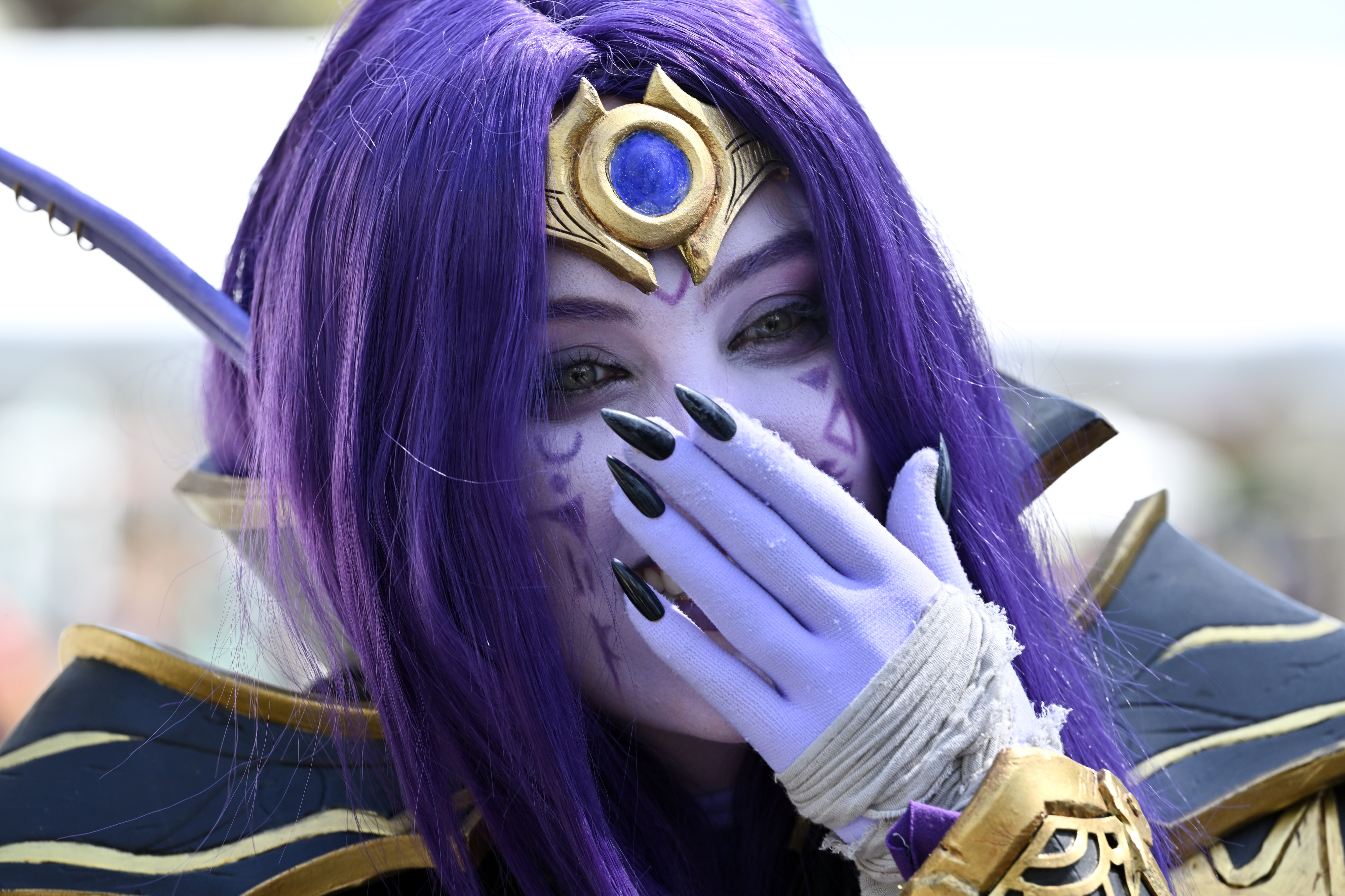 Rachael Taylor, dressed as Xalâatath from World of Warcraft, during...