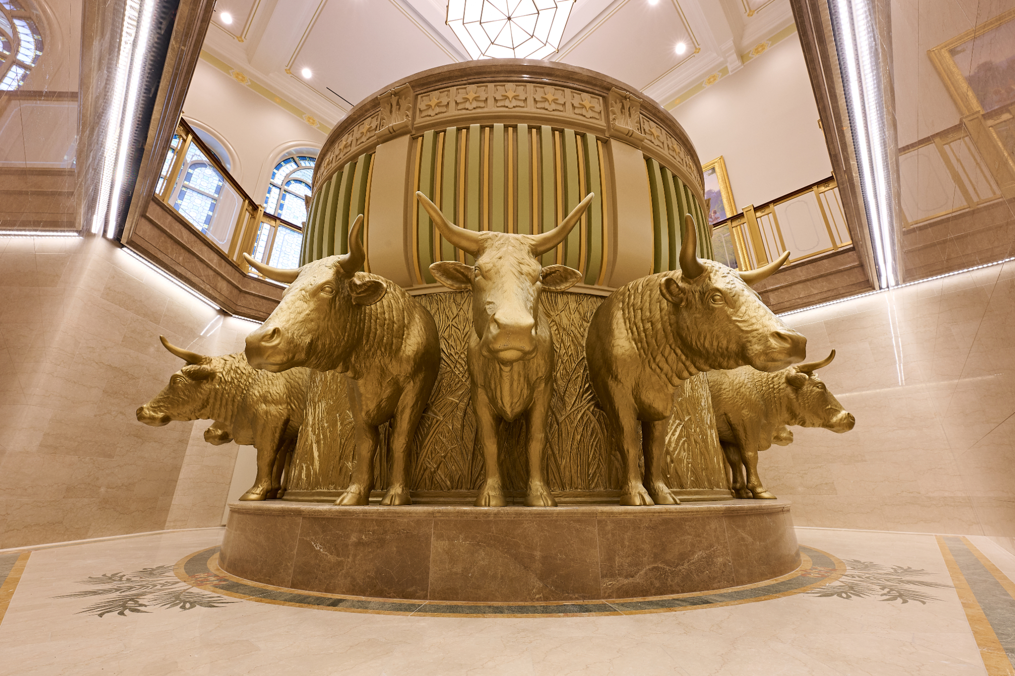 The baptistry of the Yorba Linda California Temple. In the...