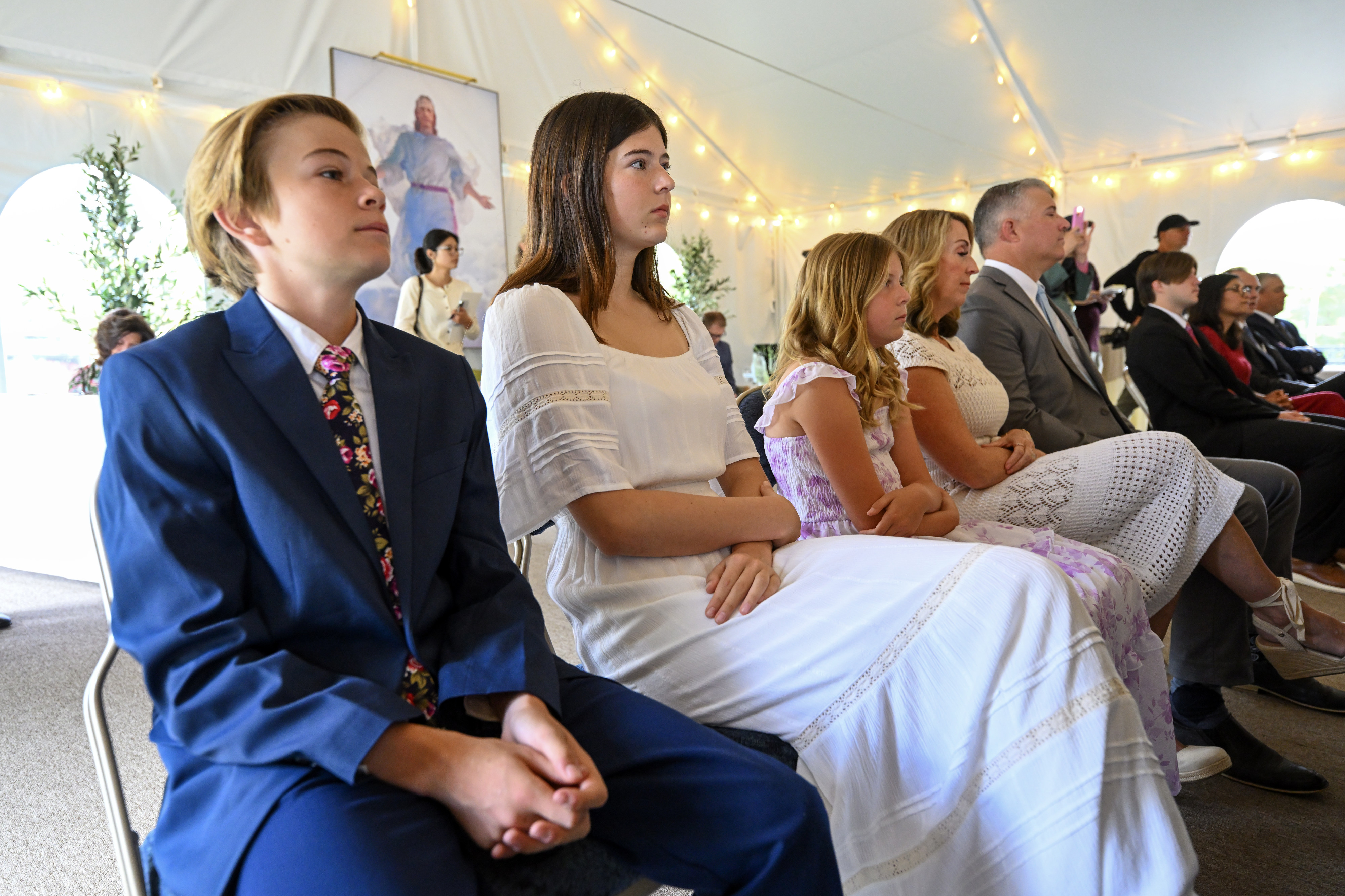 Siblings Maxwell McClintock, left, Caroline McClintock and Margot McClintock, joins...