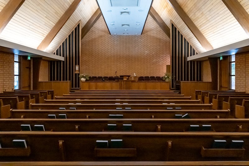 A Latter-day Saint meetinghouse in Pacific Palisades, California, is pictured on the day of its rededication. The meetinghouse was renovated and later rededicated Sunday, April 12, 2026, following the January 2025 California wildfires.