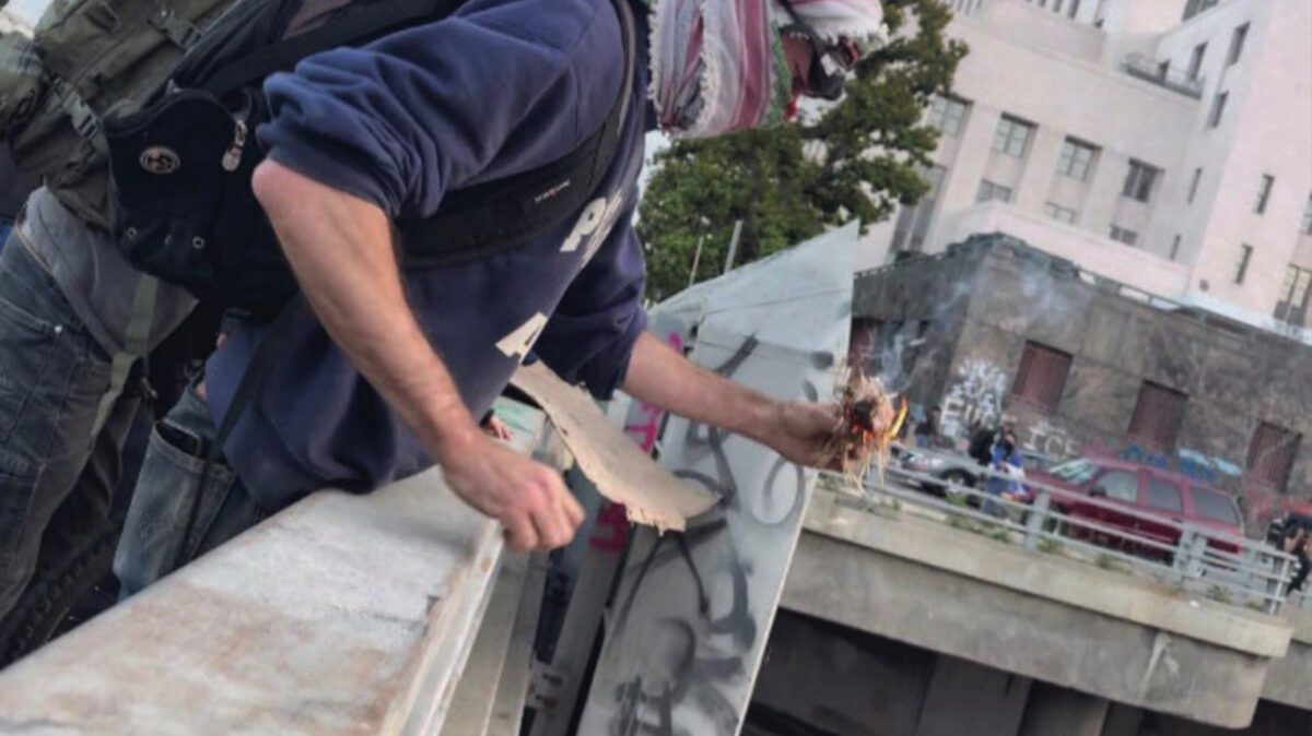 Rioters held cops captive on the 101 Freeway during immigration protests last June 