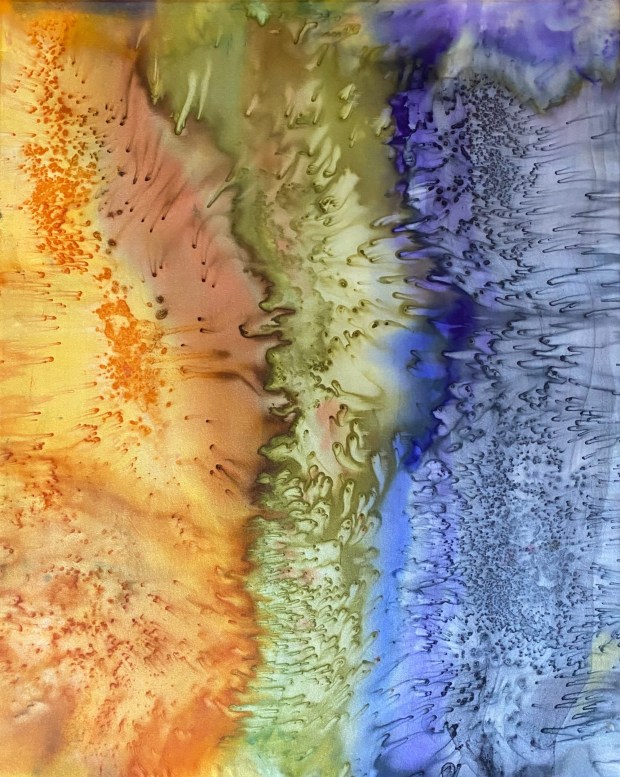 Rachel Perlmutter made this artwork that resembles a beach. (Courtesy San Diego Silk Guild)