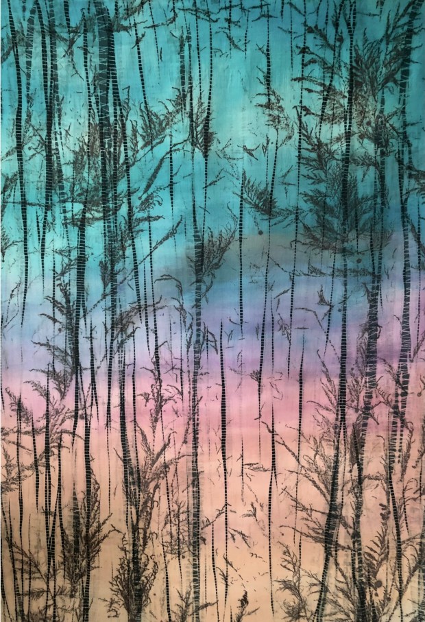 Nancy Jo Smith made this nature scene. (Courtesy San Diego Silk Guild)
