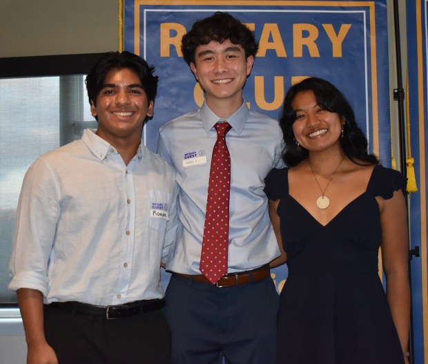 Mt. Carmel High seniors Ronak Patel, Andrew Kei and Alyza Sitts-Leyva. Not pictured, Asher Bende. (Elizabeth Marie Himchak)