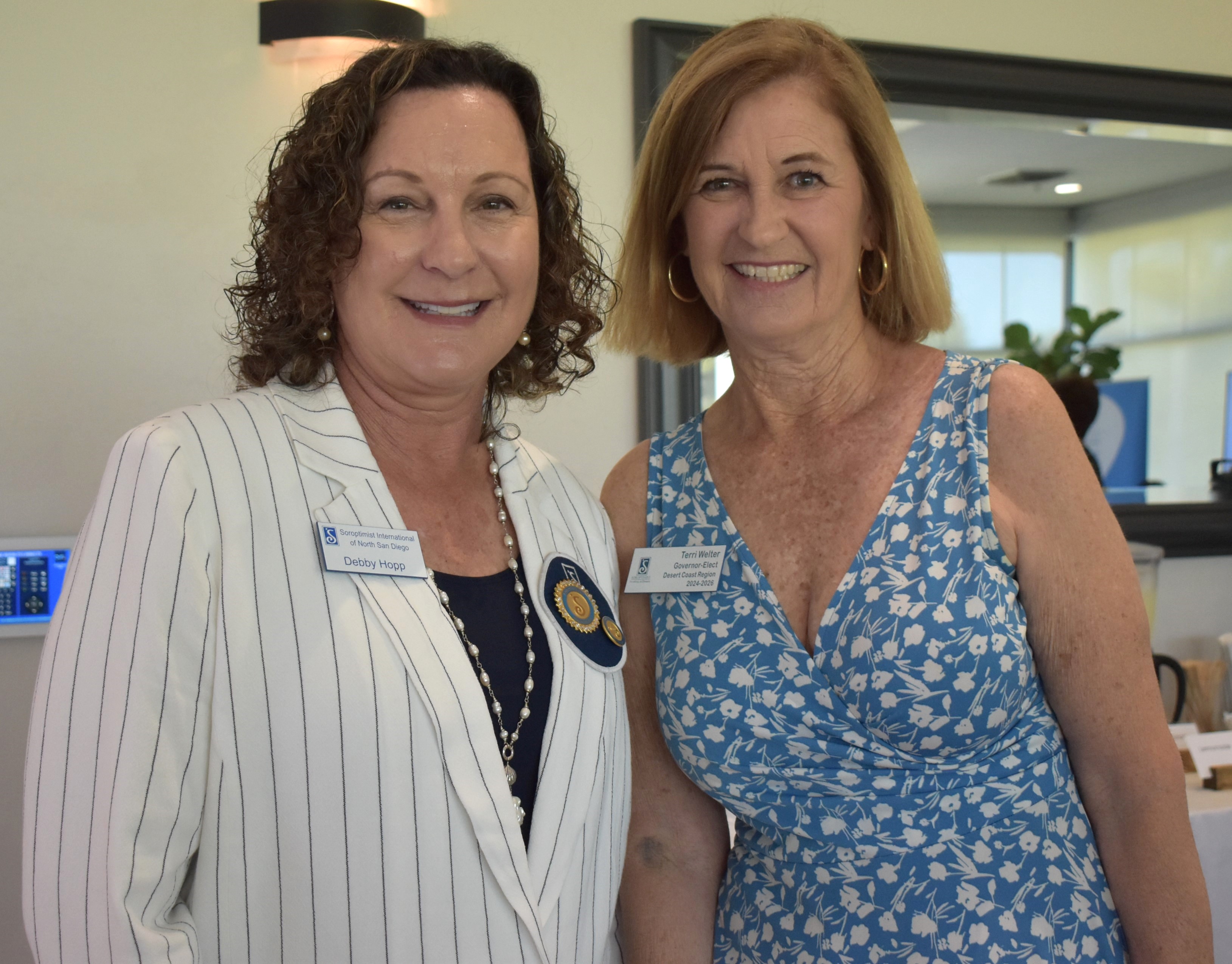 North San Diego Soroptimist International President Debby Hopp and Desert...