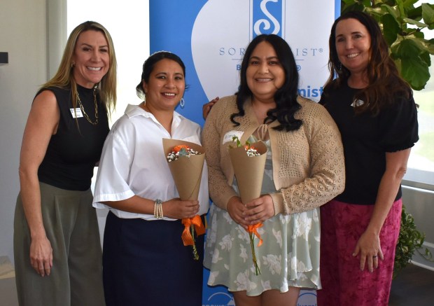 Soroptimist Jen Bergo, Live Your Dream award recipients Ferazhin Lazaro and Alma Alcantar, and Soroptimist Jaime Bratis. (Elizabeth Marie Himchak)