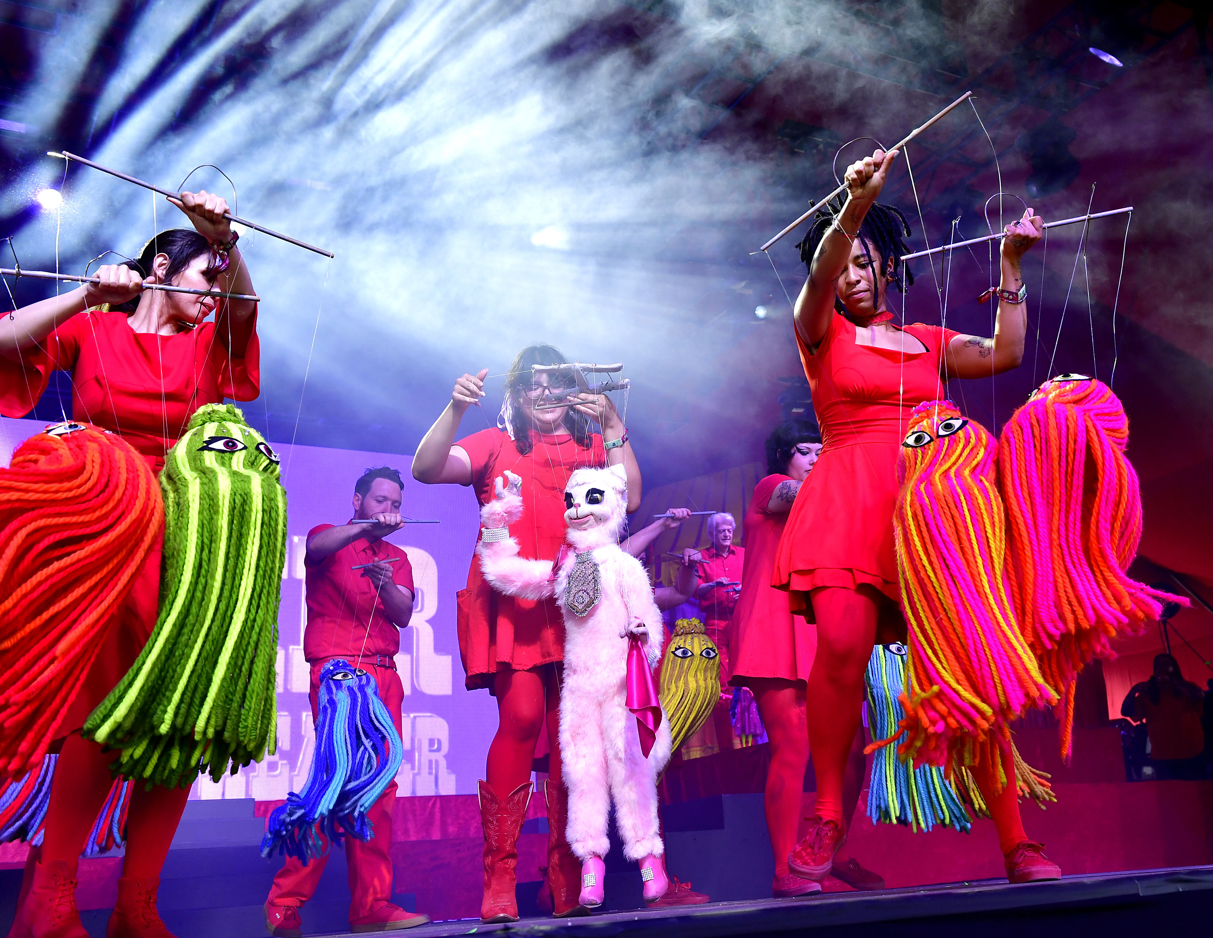 Bob Baker Marionettes perform in the Gobi Tent during the...