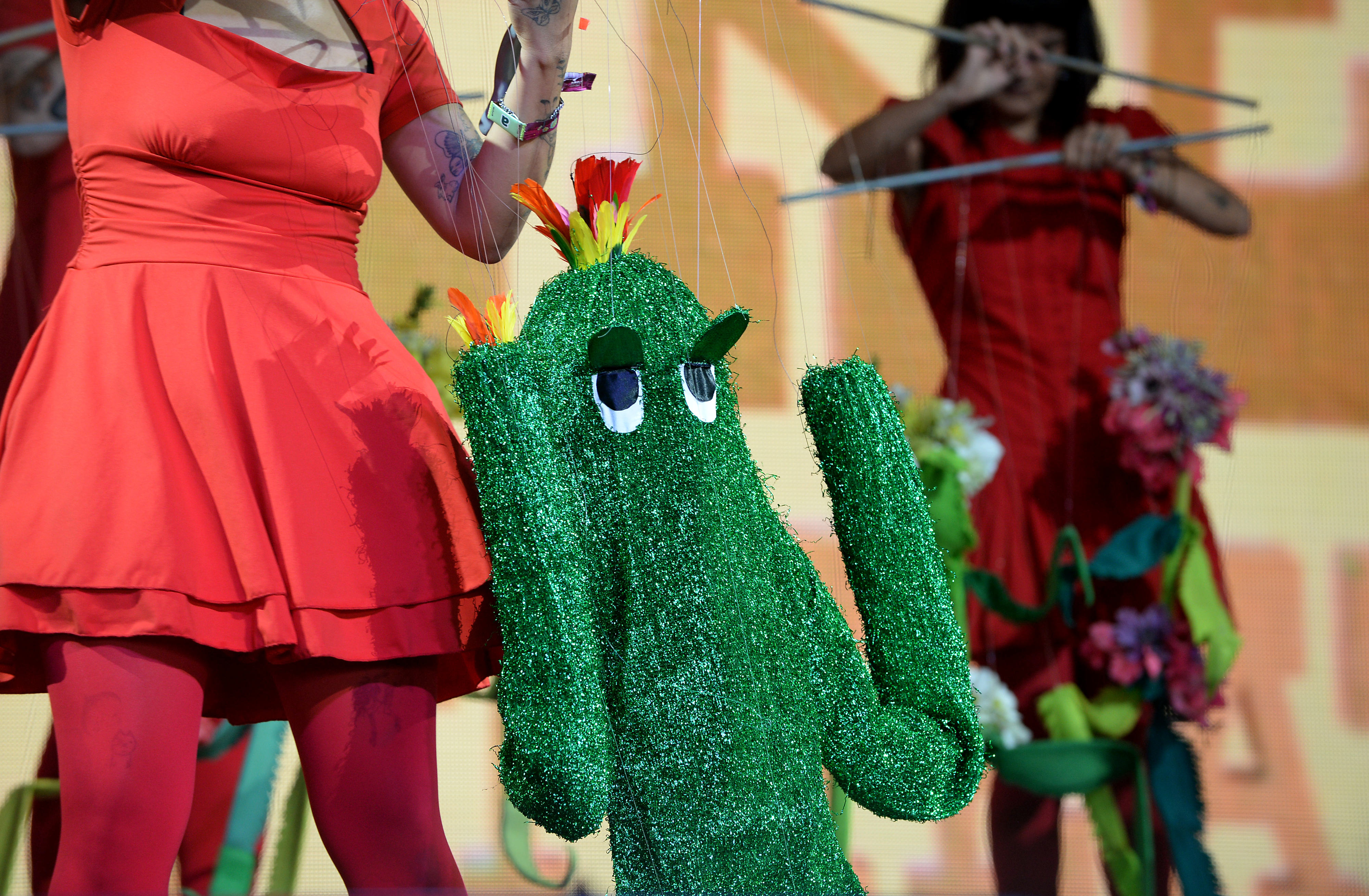 Bob Baker Marionettes perform in the Gobi Tent during the...