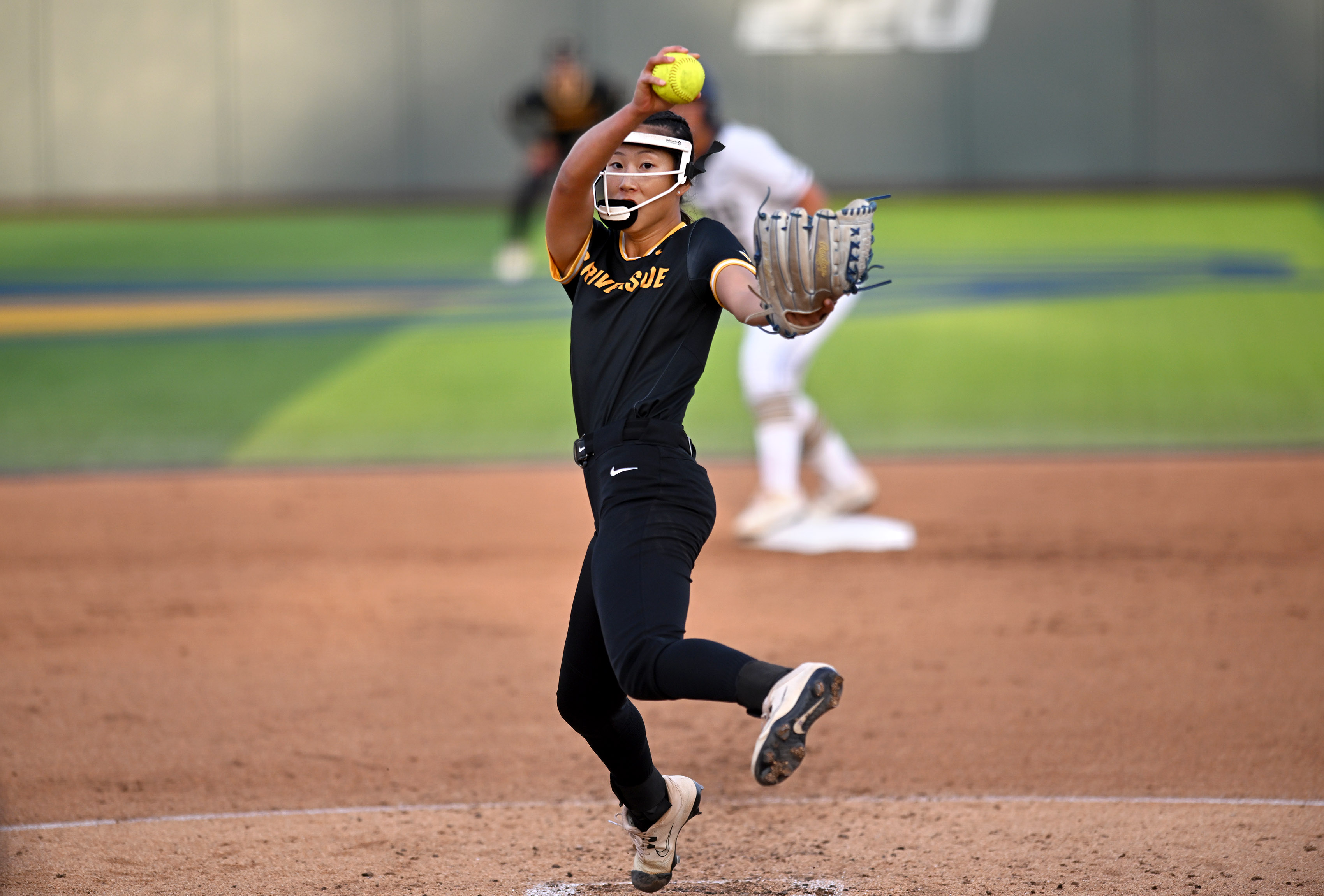 UC Riverside’s Emory Cheng pitches against California Baptist University in...