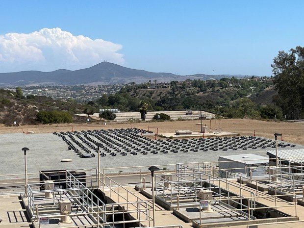 The new solar project at the R.E. Badger Filtration Treatment Plant in Rancho Santa Fe, owned by the Santa Fe Irrigation District and San Dieguito Water District. (Courtesy SFID)