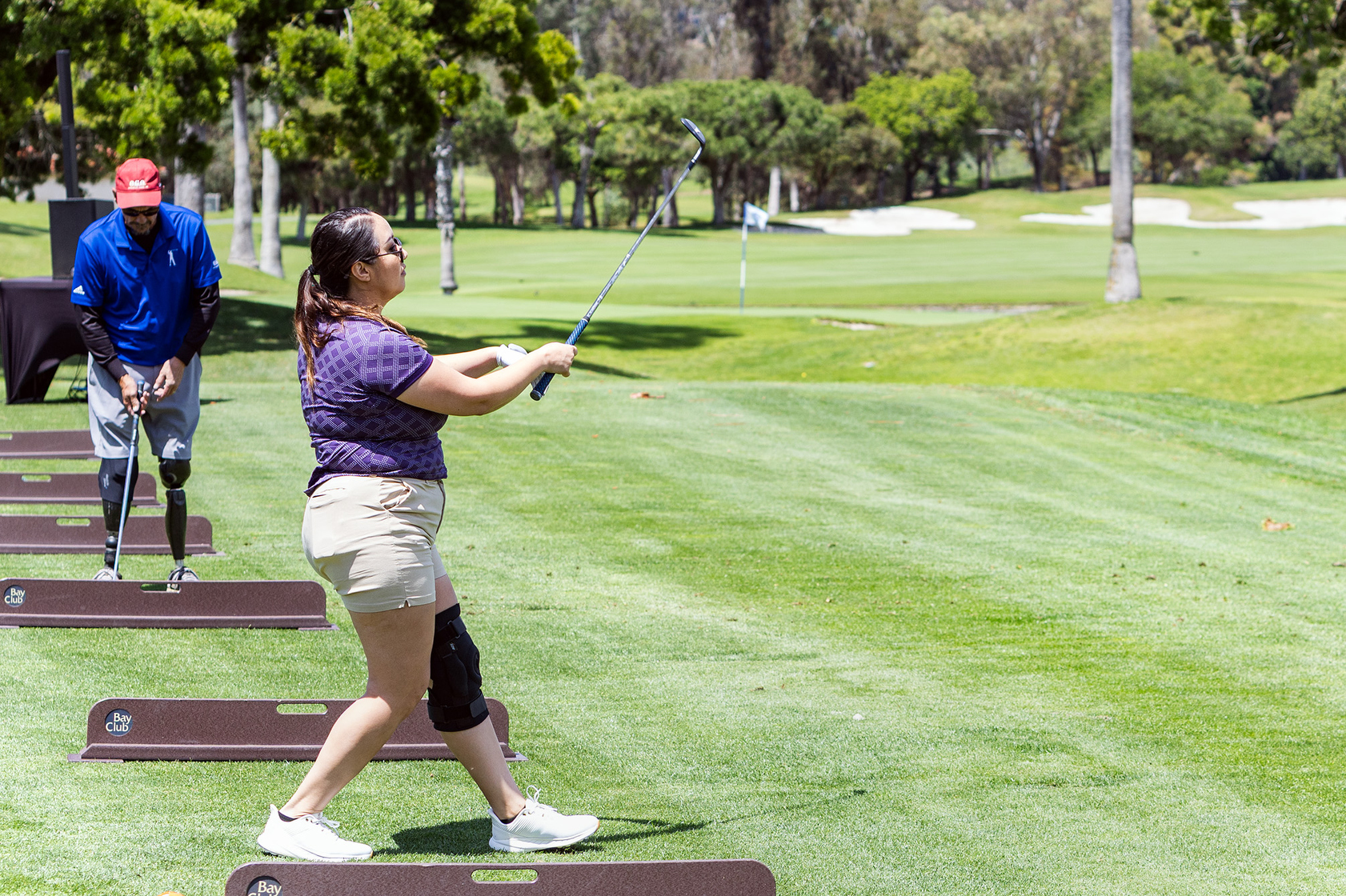Natalie Padilla on the driving range (Jon Clark)