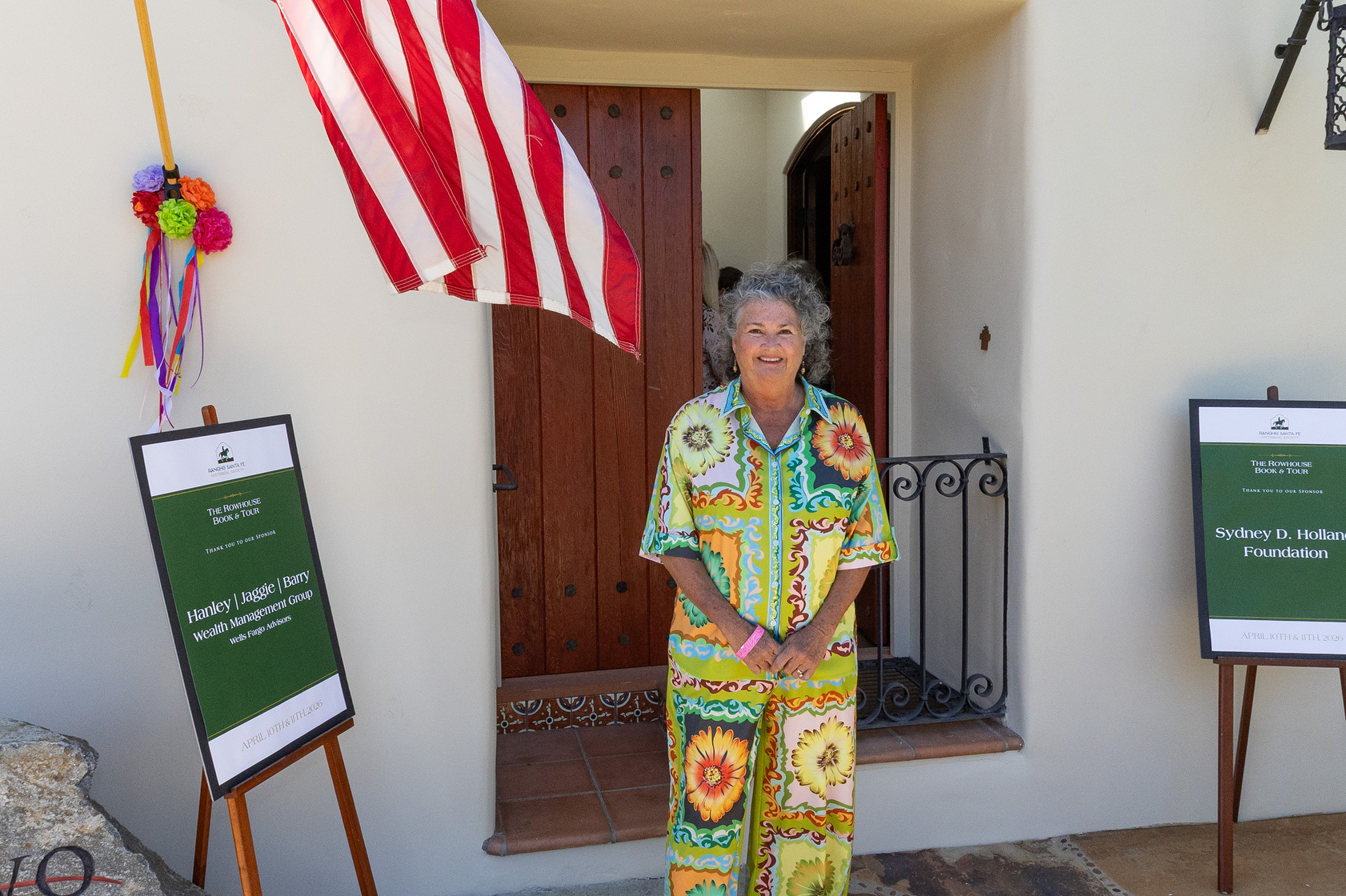 Rebecca Vigil in front of the Nelson Rowhouse (Jon Clark)