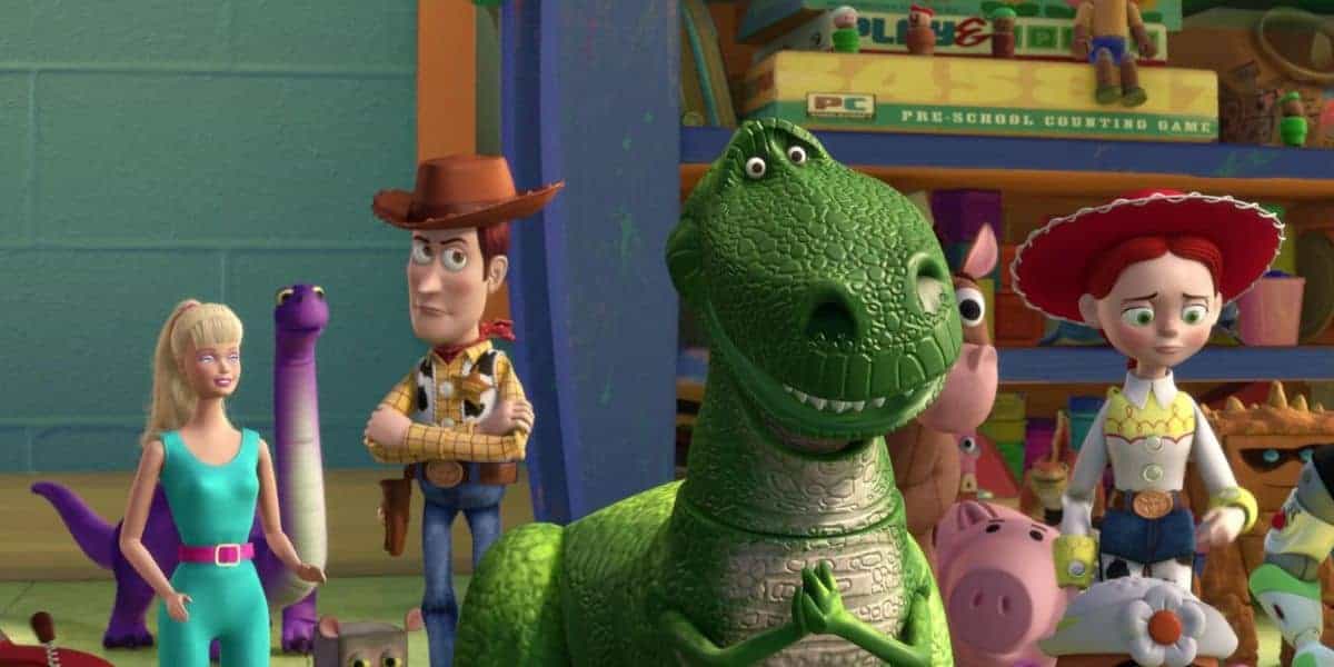 Rex, Jessie, Woody, and Barbie in 'Toy Story 4'