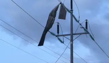 Roofing material twisted around a powerline after a EF-1 tornado touched down near Atwater, California on April 21, 2026
