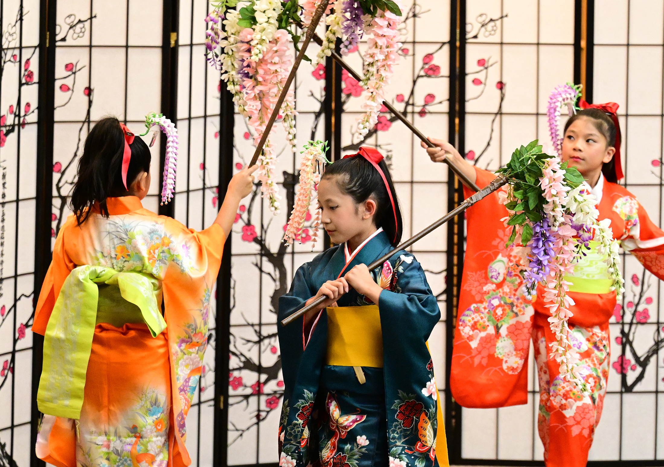 Young dancers from Kyo No Kai does a traditional dance....