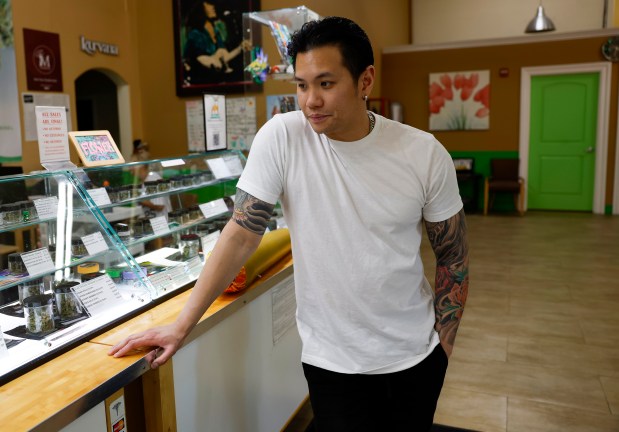Brando Duong, owner of 10th Street Cannabis Co., talks about his business in San Jose, Calif., on Thursday, April 9, 2026. (Nhat V. Meyer/Bay Area News Group)
