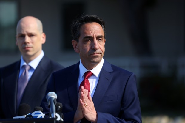 Santa Clara County District Attorney Jeff Rosen speaks to media members outside the Juvenile Justice Courthouse on Monday, April 20, 2026, in San Jose, Calif. The San Jose teenager accused of sexually assaulting his 2-year-old cousin before the toddler died has been charged with murder and county prosecutors will also seek to move the charges to adult court as the teen suspect just turned 18. (Aric Crabb/Bay Area News Group)