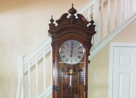 This grandfather clock, which History San Jose is considering accepting as a donation, set off a hunt for photographs of the interior of the Victorian-era San Jose City Hall, which sat in downtown's Plaza Park from 1889 until it was replaced in 1958. (Courtesy History San Jose)
