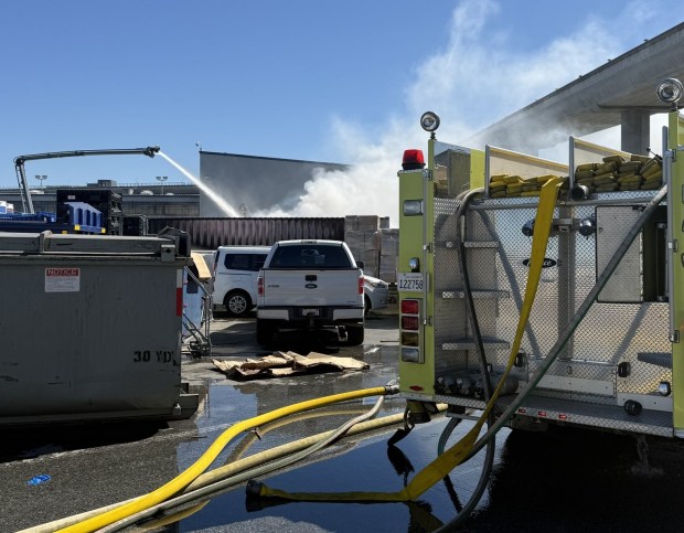 San Francisco Fire Department crews battle a blaze that broke out at San Francisco International Airport, seen on April 3, 2026.(San Francisco Fire Department)