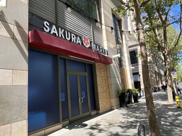 Sakura Market location on South First Street in downtown San Jose next to The Paseo de San Antonio, seen on April 13, 2026.(George Avalos/Bay Area News Group)