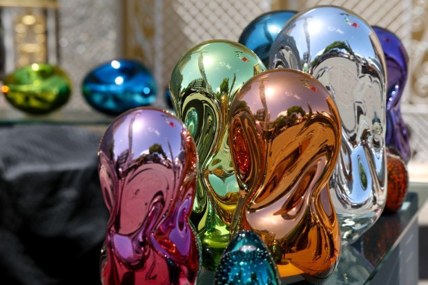 l Glass sculptures by glass artist Michael Panetta on display at his booth during the Mission Fed Art Walk in Little Italy in San Diego on Sunday, April 26, 2026. (Hayne Palmour IV / For The San Diego Union-Tribune)