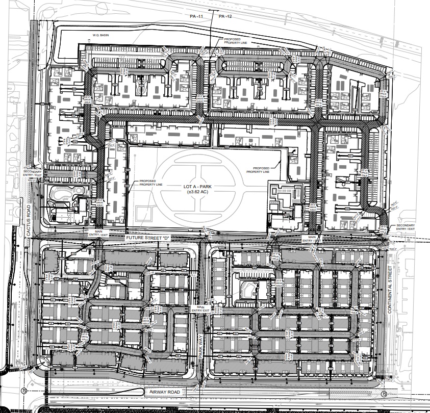 Blueprint of the planned Collection at Cactus housing plan in...
