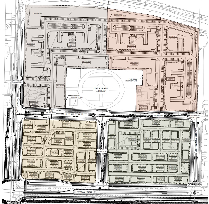 A blueprint of the planned 985-unit Collection at Cactus in...