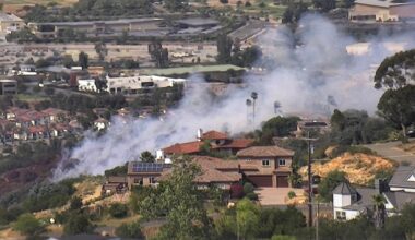 Brush fire burning near Cal State San Marcos