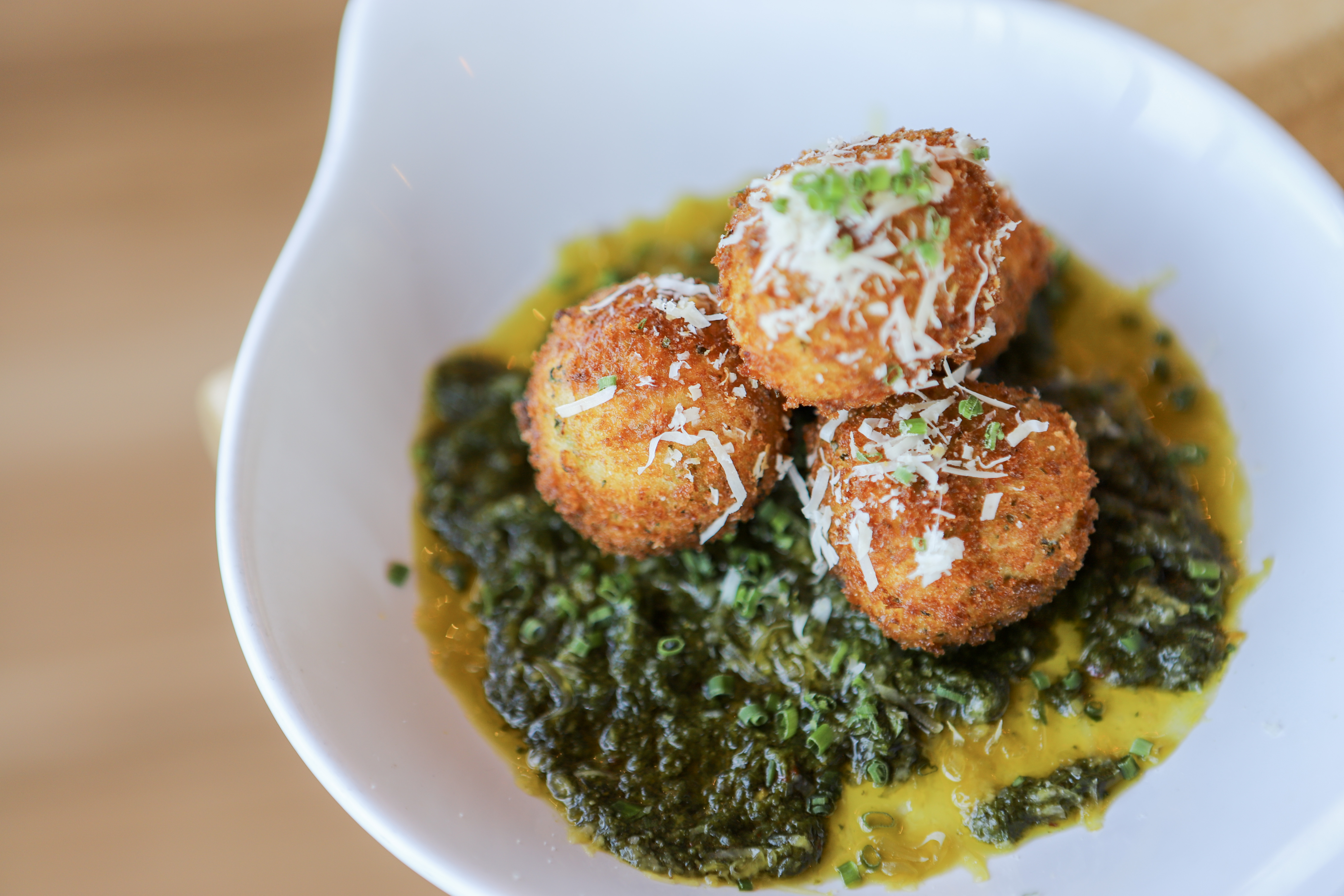 Monarch Ocean Pub’s potato and gruyere croquettes. (Ashley Galando)