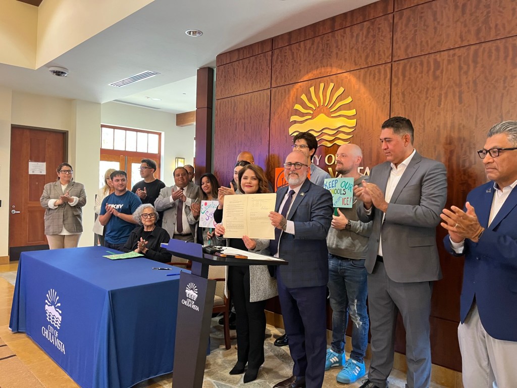 Chula Vista deputy mayor signs immigration protection measure as McCann sits out, citing military service – San Diego Union-Tribune
