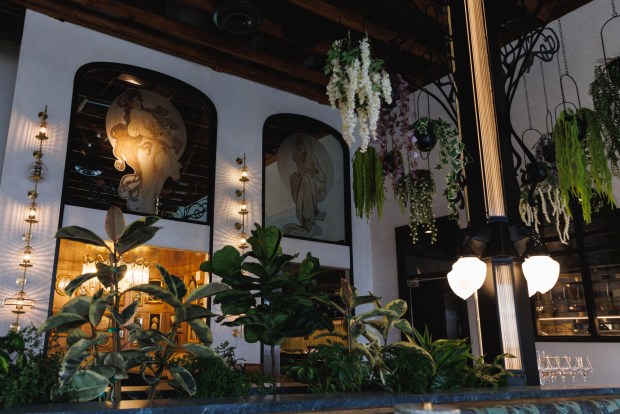 Georgette's, an intimate Parisian-style cocktail lounge, is hidden behind the glass windows of the second floor of À L'ouest restaurant in North Park on Tuesday, Feb. 10, 2026 in San Diego. (Kristian Carreon / The San Diego Union-Tribune)