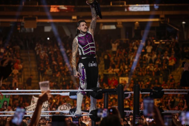 Dominik Mysterio during a WWE Match at Petco Park on Saturday, November 29, 2025. The Survivor Series was the first Premium Live event in San Diego. (Sandy Huffaker / For The San Diego Union-Tribune)