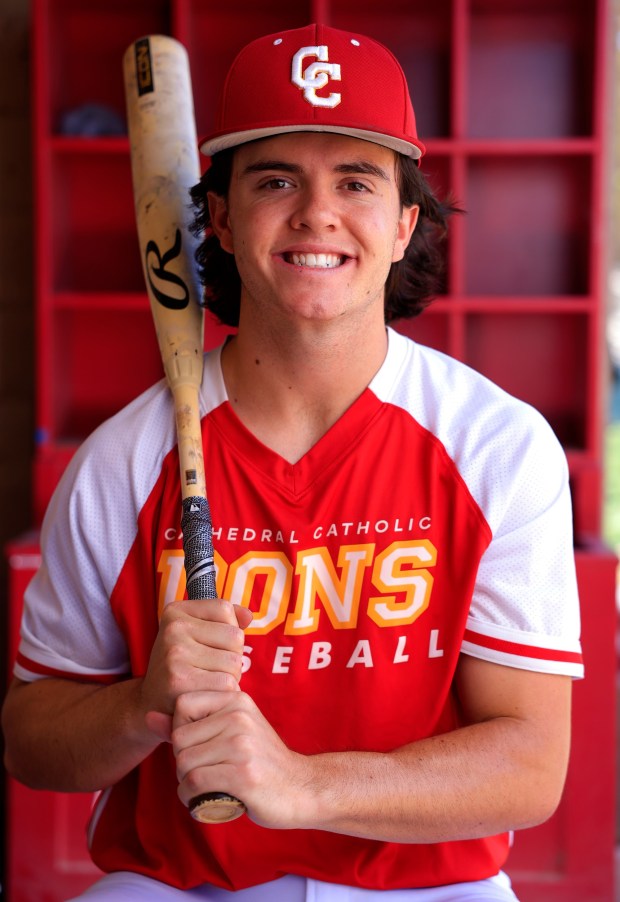 San Diego, CA - April 8: Cathedral Catholic baseball player Jonas Nalu on April 8, 2026 in San Diego, CA. (K.C. Alfred / The San Diego Union-Tribune)