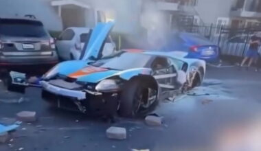 A $2.5 Million Ford GT Met A Parking Lot Van And Lost