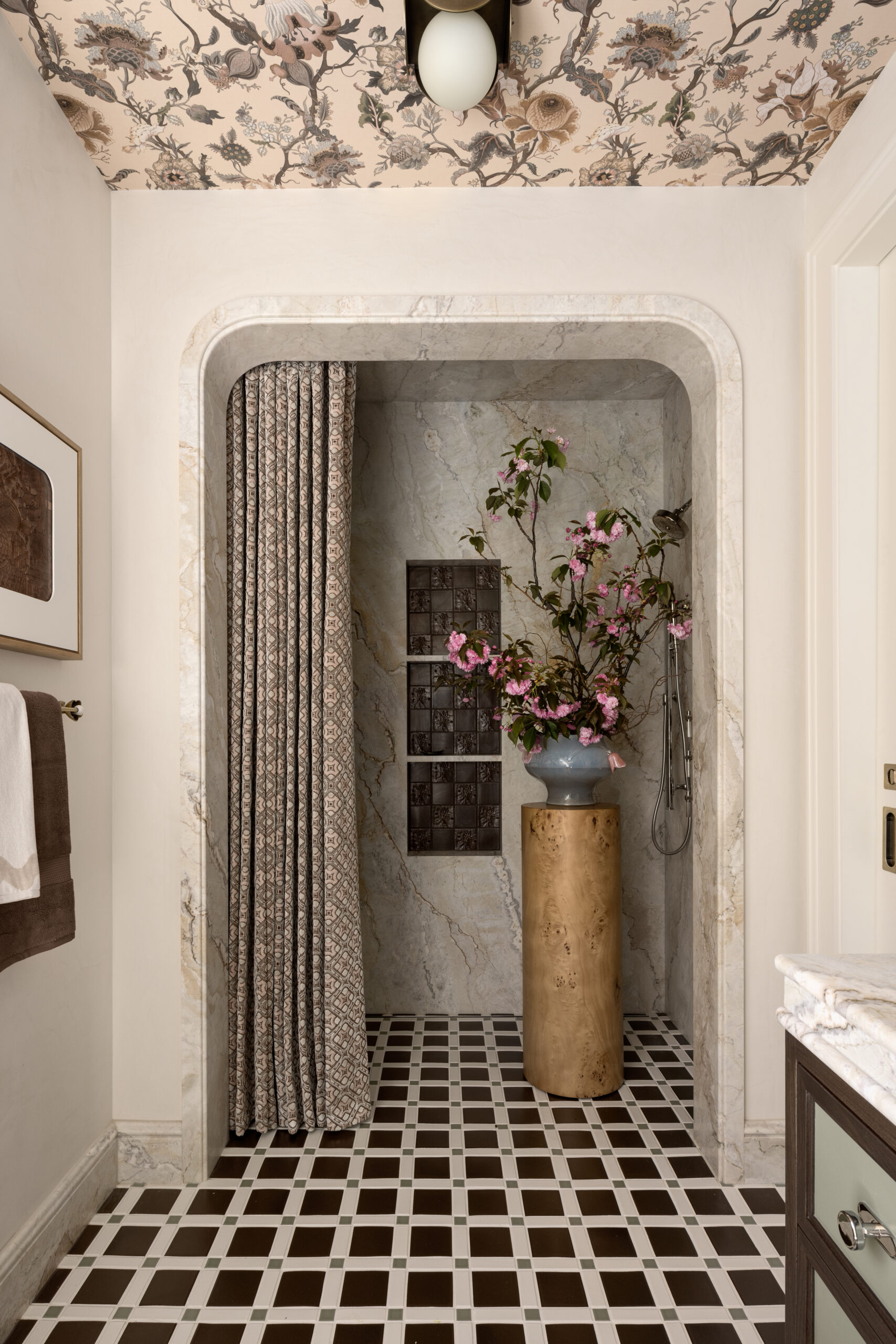 En suite bathroom designed by Sonoma Interiors feature McIntyre Tile floor tile. (Tim Coy)