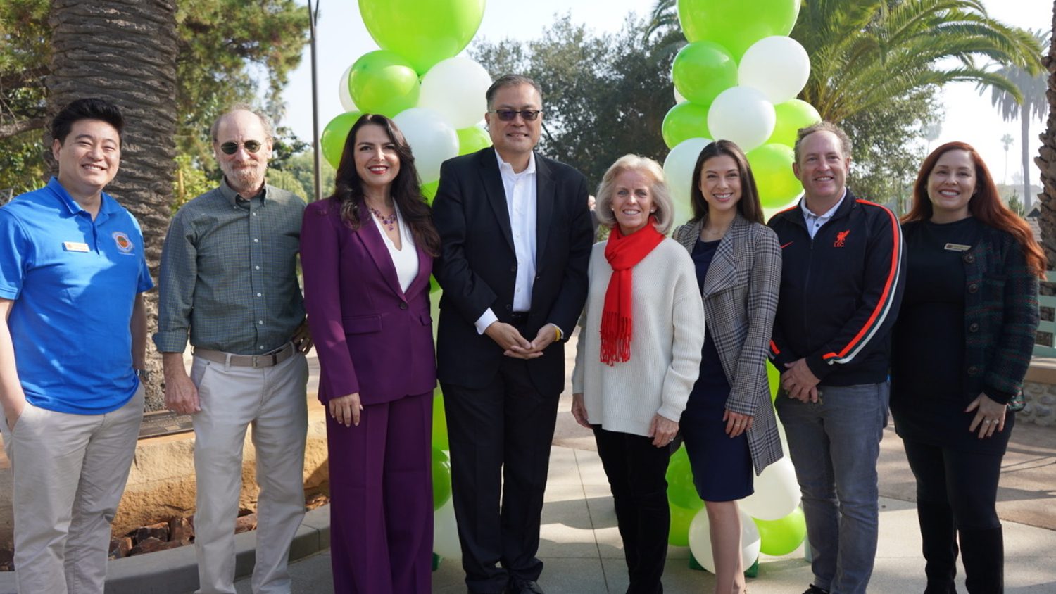 Photos by City of South Pasadena | The South Pasadenan | Community Services Commissioners join City leaders during the ribbon cutting at Dr. Beatriz Solis Memorial Park. Left to right: Community Services Commissioner Anthony Lai; Community Services Commissioner Stephen Plotkin (Vice Chair); South Pasadena Mayor Pro Tem (now Mayor) Sheila Rossi; Assemblymember Mike Fong; South Pasadena Mayor (now City Councilmember) Janet Braun; Community Services Commissioner Lauren Weinberger; Community Services Commissioner Bryan Samuels (Chair); and Community Services Commissioner Leslie Albe Field.
