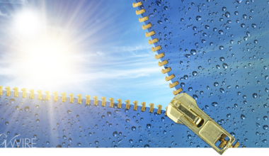 Image of a zipper covering up the sun with the arrival of rain