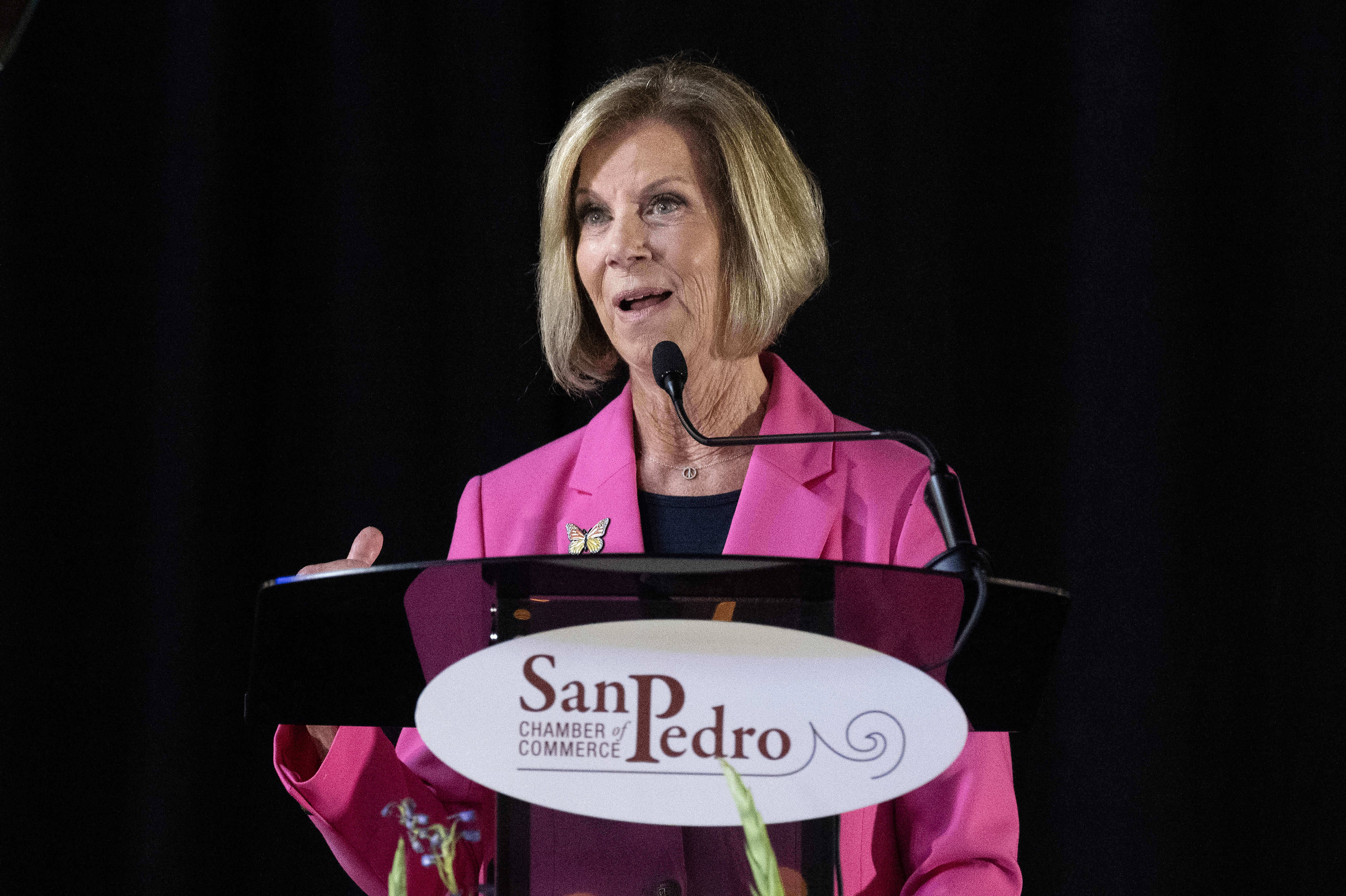 Janice Hahn speaks during the 2026 State of the County...
