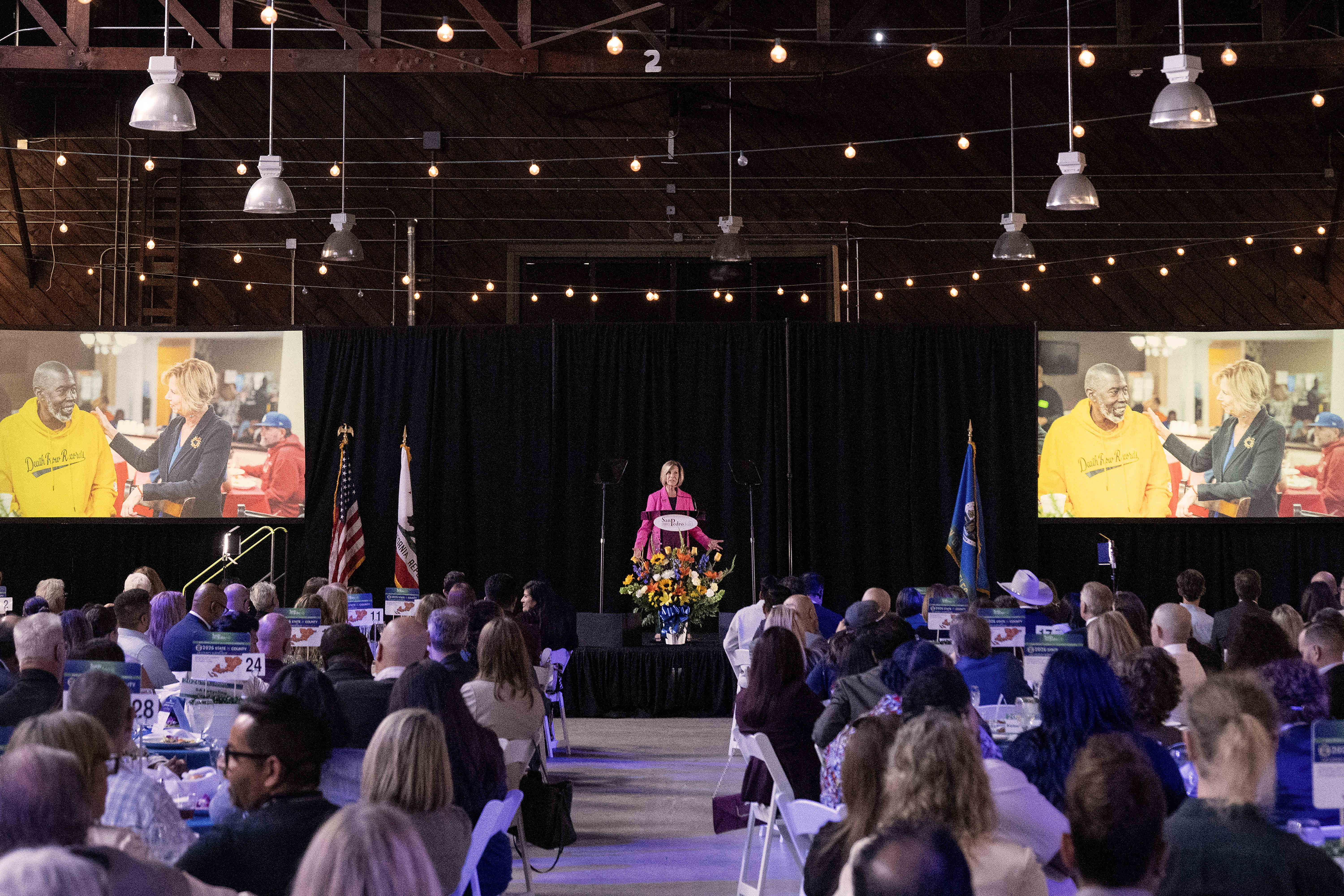 Janice Hahn speaks during the 2026 State of the County...