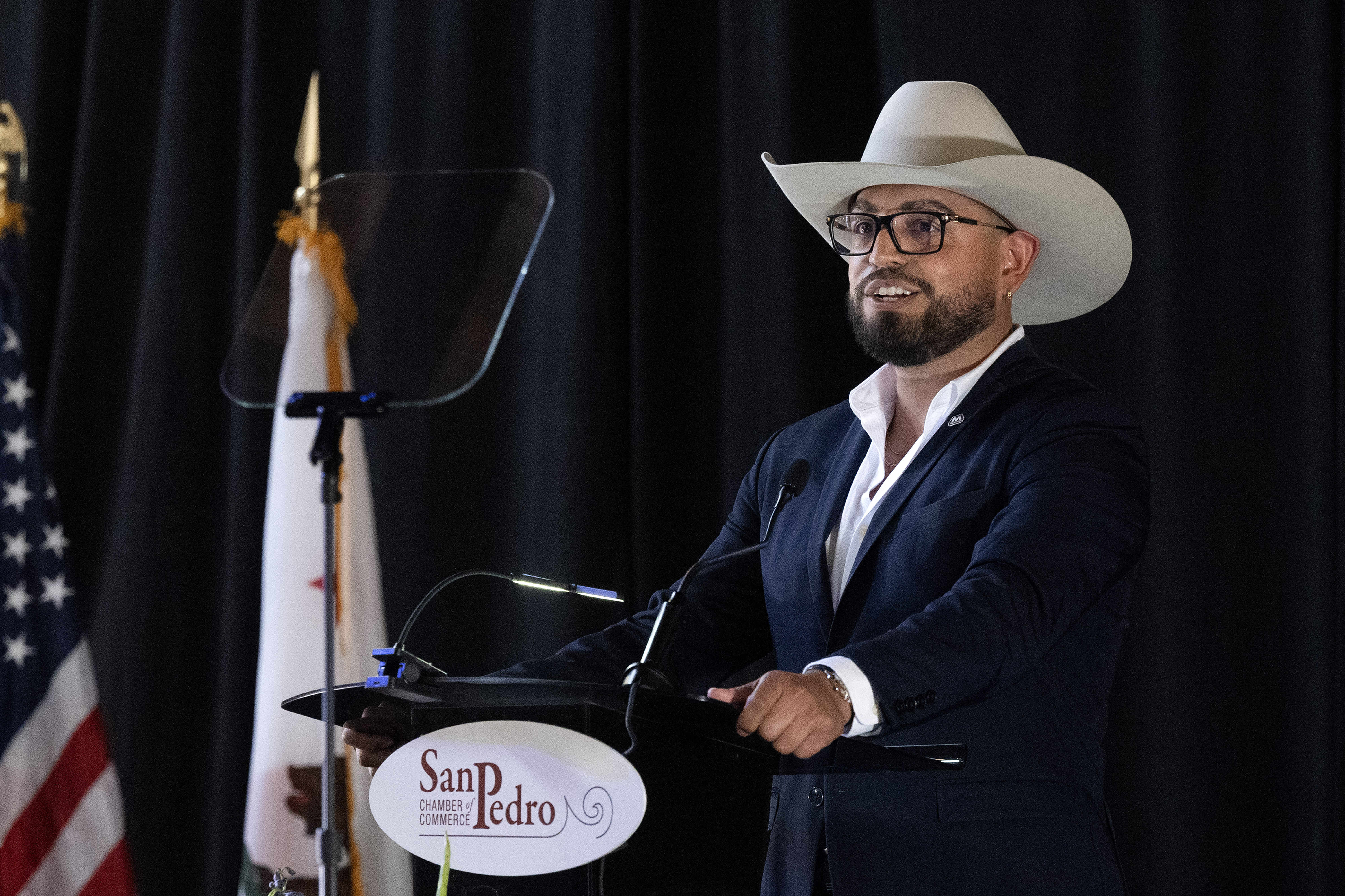 Marathon Petroleumâs Victor Ibarra introduces Janice Hahn during the 2026...