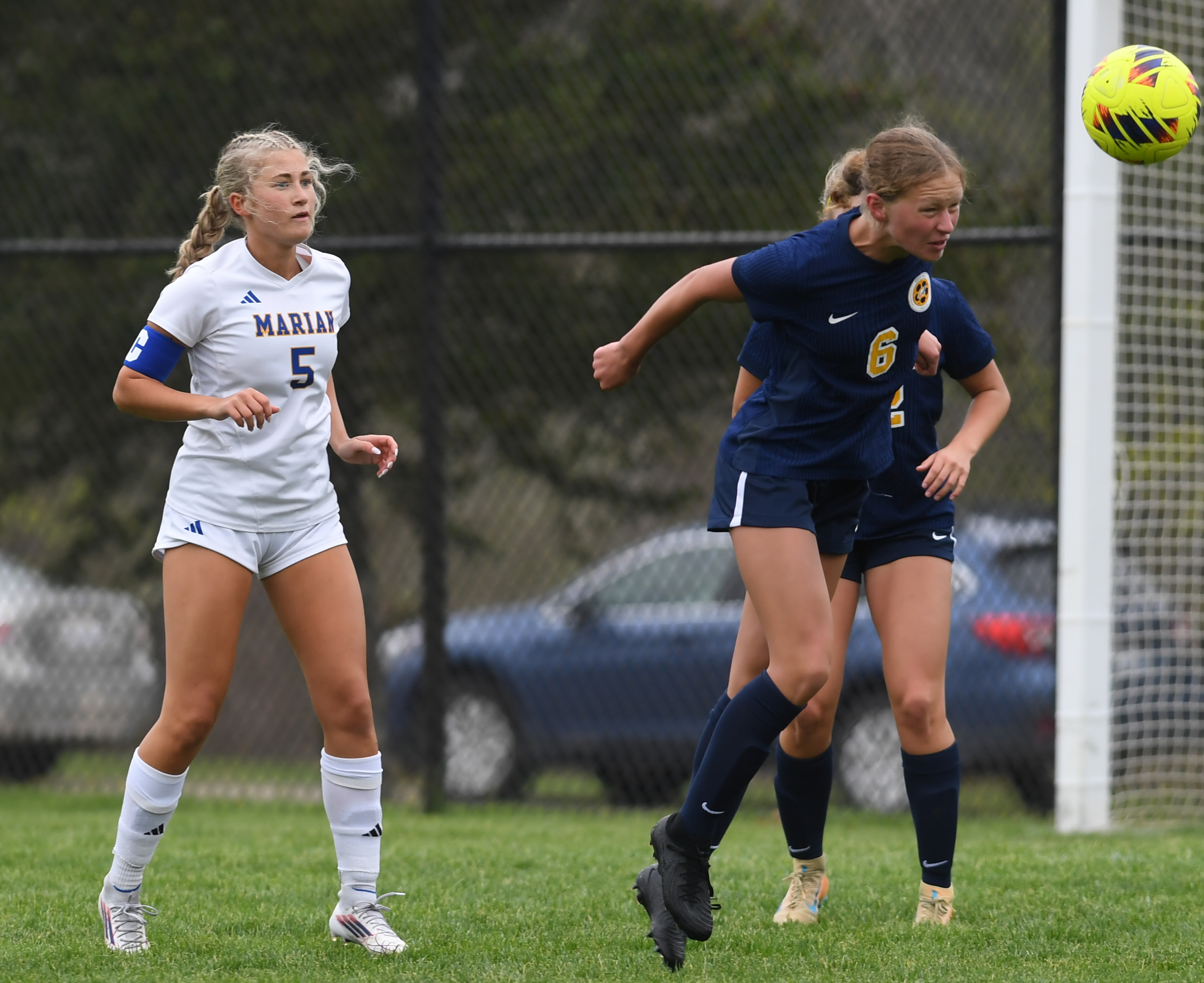 The Bloomfield Hills Marian Mustangs defeated the Hartland Eagles 3-2...